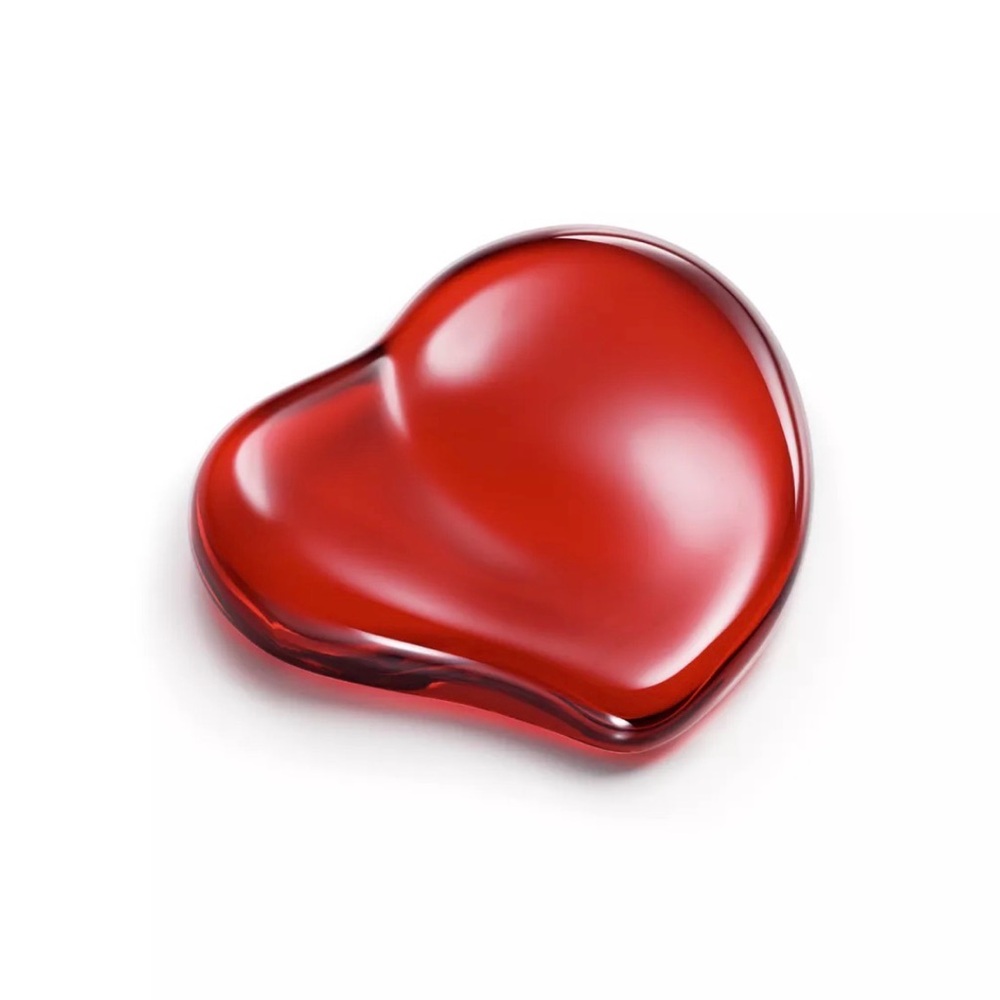 Tiffany & Co. Elsa Peretti Red Glass Heart Paperweight